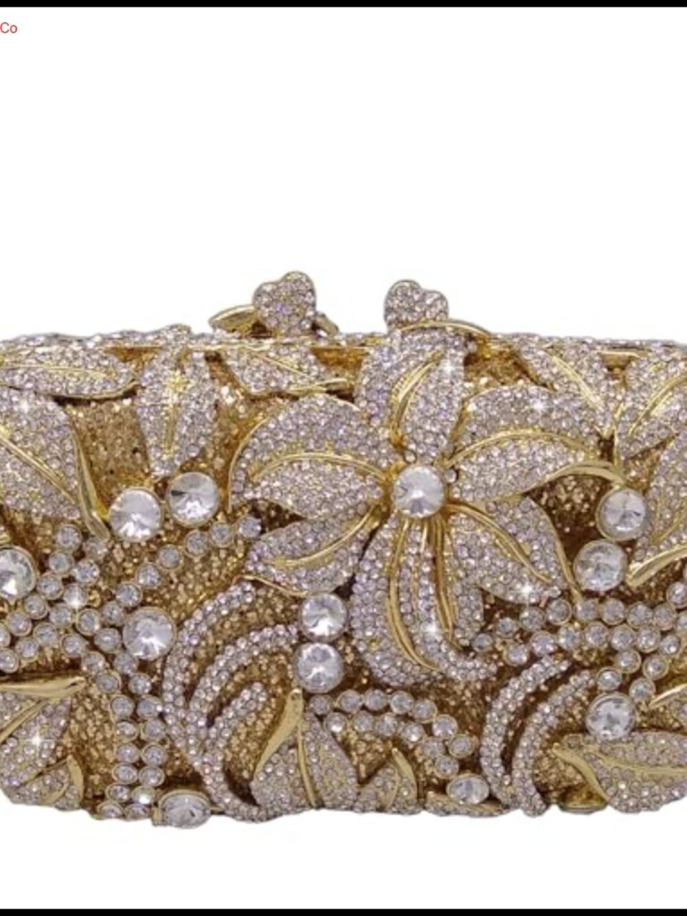 Rhinestone Floral Clutch with Detachable Chains Evening Bag